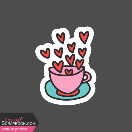 Good Life: February 2022 Stickers And Tags- Tea Cup Sticker 