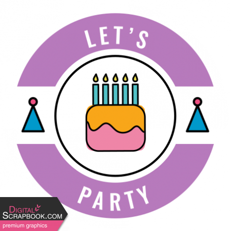 GL22 June Birthday Sticker Badge Let's Party