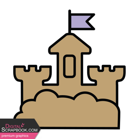 The Good Life: July 2022 Stickers & Labels - Sticker sand castle