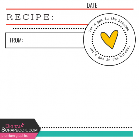 Good Life September 2022: Baking Journal Cards- Recipe (4x4)