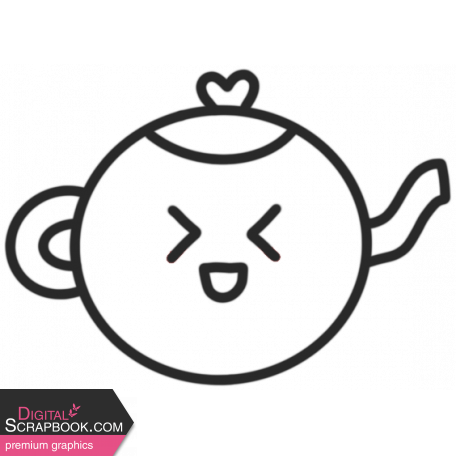 Good Life November 2022: Food Icon Sticker Template- Teapot 