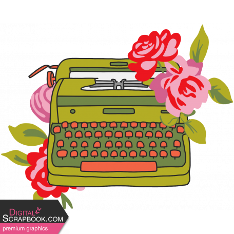 The Good Life: May & June 2023 Sticker Flower Typewriter