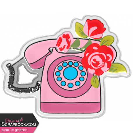 Good Life May & June 2023: Retro Puffy Sticker - Floral Phone