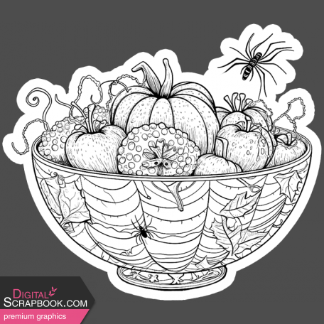This Is Spooky Stickers: B&W Bowl