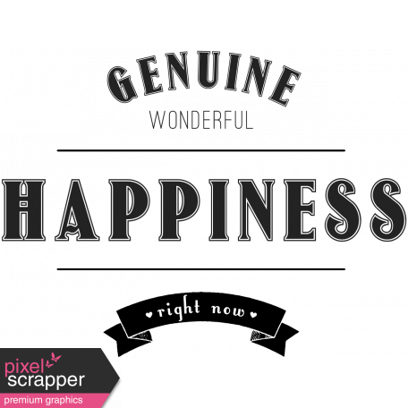 Label 2 - Genuine Happiness - Here & Now Word Art Template