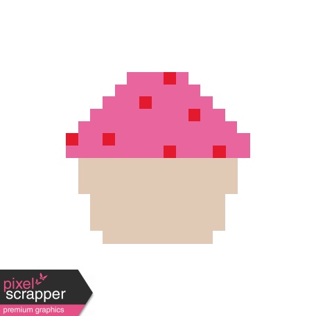 Video Game Valentine Sticker Cupcake
