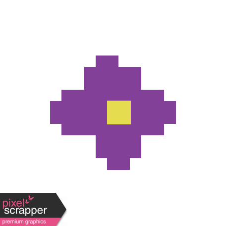 Video Game Valentine Sticker Flower3 Purple