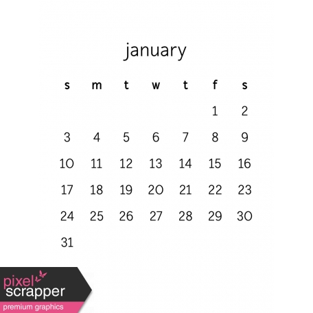 Monthly Calendar Journal Card 3x4 2016 01