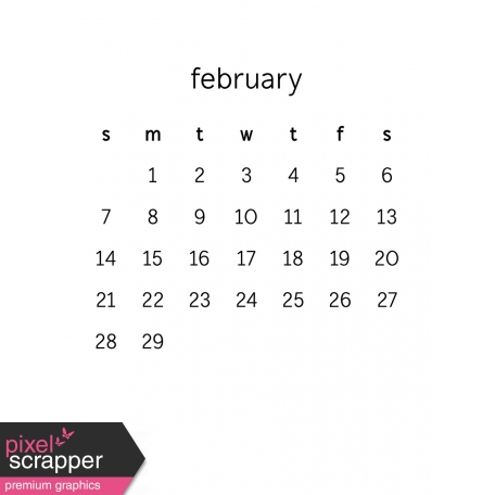 Monthly Calendar Journal Card 3x4 2016 02