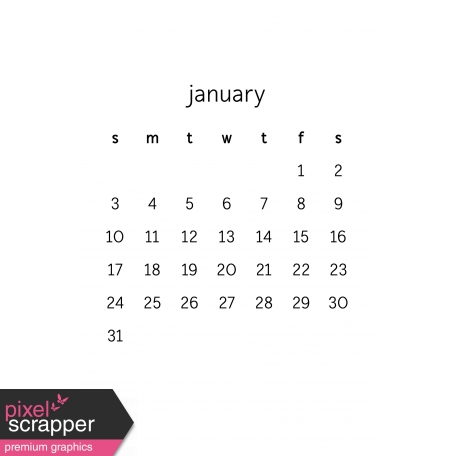 Monthly Calendar Half Letter January 2016