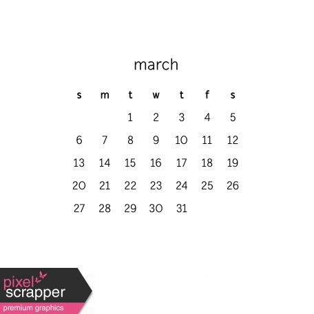 Monthly Calendar Half Letter March 2016