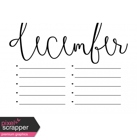 Month Pocket Card 02 December 4x6