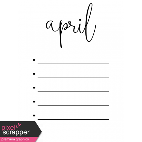 Month Pocket Card 02 April 3x4