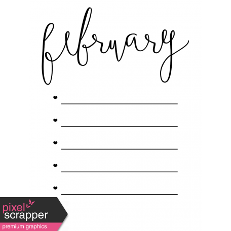 Month Pocket Card 02 February 3x4