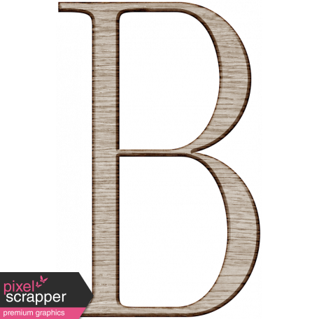Winter Day Alphas -Uppercase B - Wood Serif