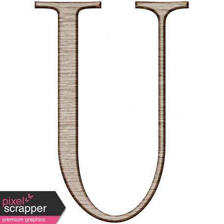 Winter Day Alphas -Uppercase U - Wood Serif