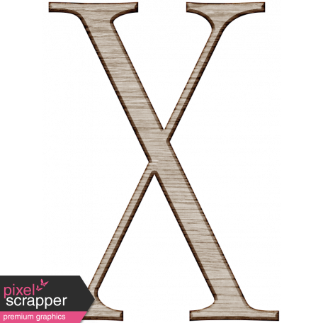 Winter Day Alphas -Uppercase X - Wood Serif