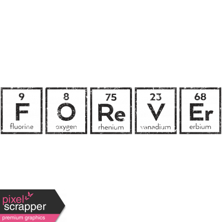 The Mad Scientist - Periodic System Words - Forever - Stamp