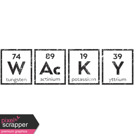 The Mad Scientist - Periodic System Words - Wacky - Stamp