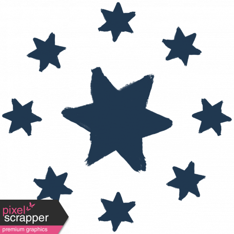 XY - Paint, Stamps & Splatter - Navy  Painted Stars