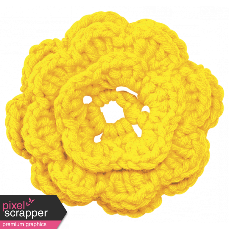 Summer Splash - Elements - Yellow Crochet Flower