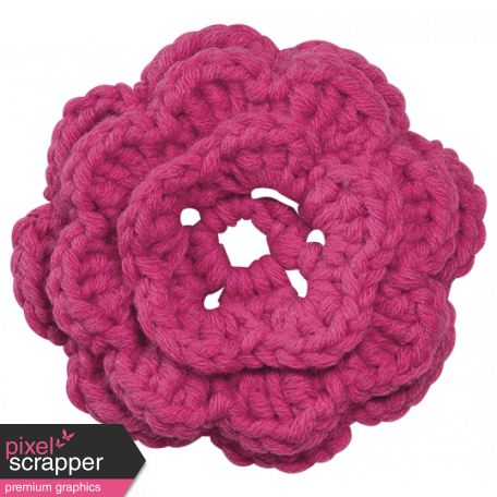 Summer Splash - Elements - Pink Crochet Flower