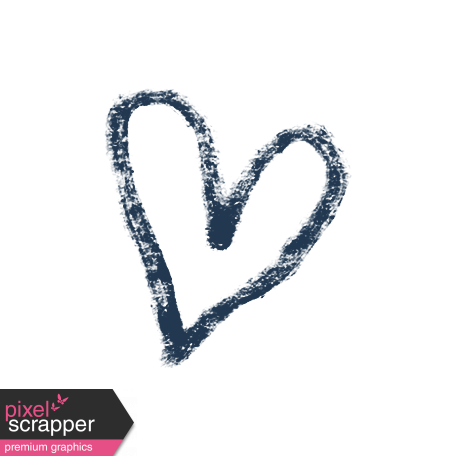 XY - Marker Doodles - Navy Heart 2