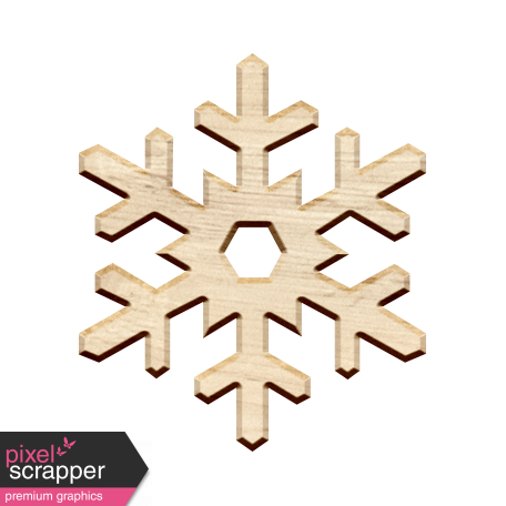 Christmas Day Elements - Wood Snowflake
