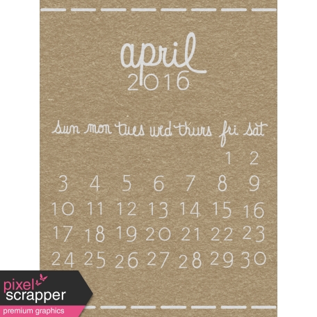 Toolbox Calendar - April Written Journal Card