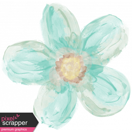 Life In Full Bloom - Painted Teal Flower 2