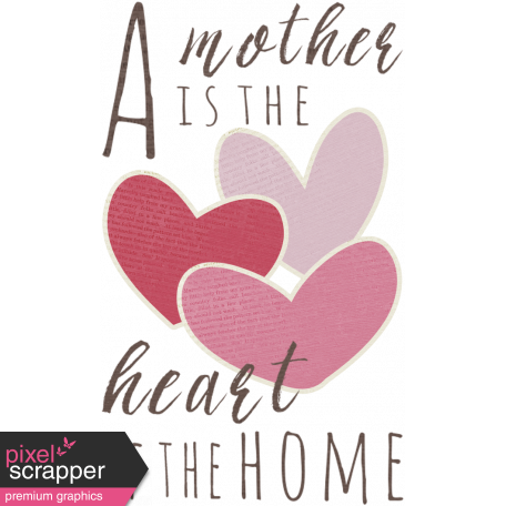 A Mother's Love - Mother Heart Word Art