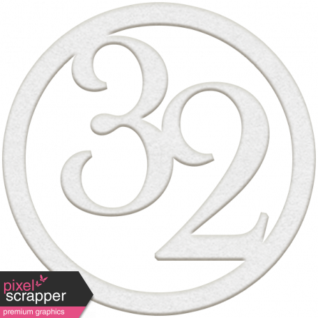 Toolbox Numbers - White Circle Number 32 graphic by Janet Kemp