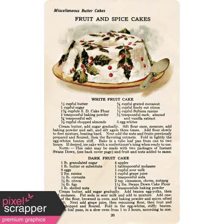 Memories & Traditions - Fruit and Spice Cakes Recipe Card