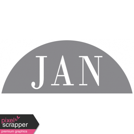 Toolbox Calendar - Date Sticker Kit - Months - Gray January