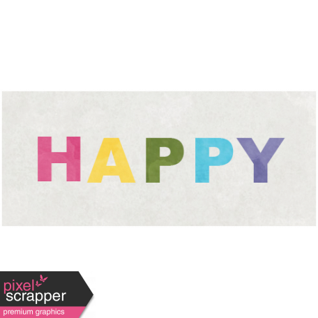 Raindrops & Rainbows - Happy Word Art