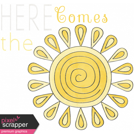Raindrops & Rainbows - Here Comes the The Sun Word Art