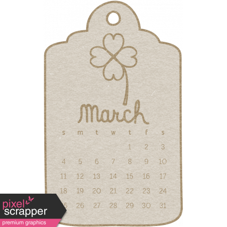 Toolbox Calendar - March 2018 Calendar Tag 02 White