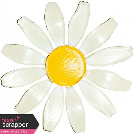 At the Zoo - White Enamel Daisy Pin