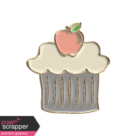 Apple Crisp - Enamel Cupcake Charm 01