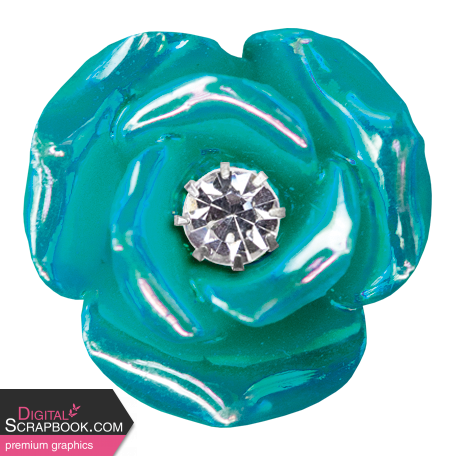 April Showers - Teal Resin Flower