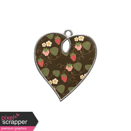 Strawberry Fields - Heart Doodle Charm 04