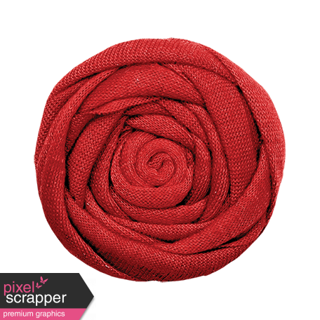 Strawberry Fields - Red Fabric Flower