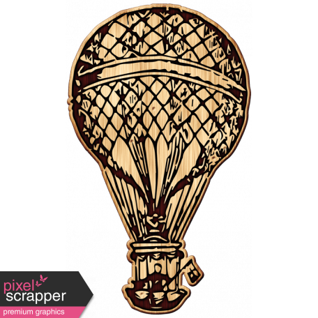 Heart Day Hot Air Balloon Wood