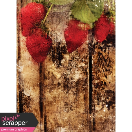 Strawberry on Wood 3x4 Card