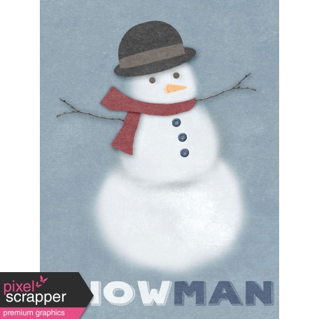 Winter Day Journal Card Snowman 3x4