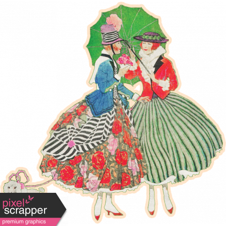 Spring Day Collab - May Flowers Ladies and Parasol Sticker
