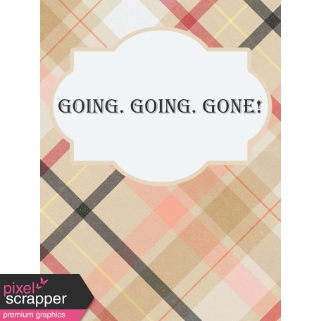 Food Day - Going, Going, Gone Journal Card 3x4