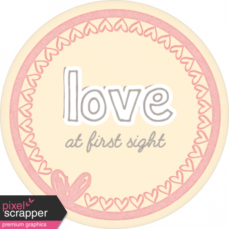 Baby Shower Girl Addon Love at First Sight Round Tag