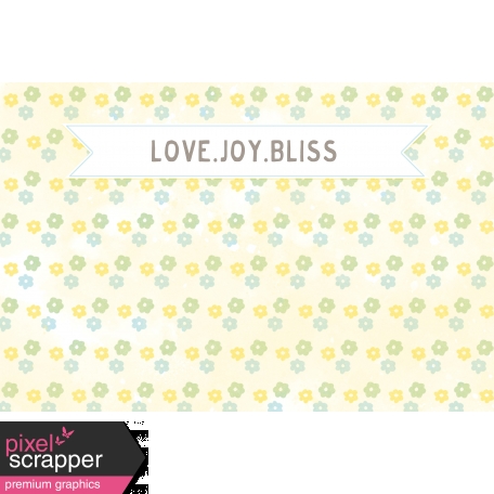 Baby Shower Yellow Love.Joy.Bliss Journal Card 4x6