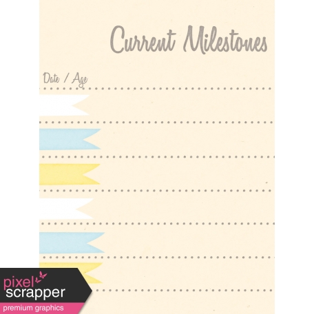 Baby Shower Yellow & Blue Milestones Journal Card 3x4